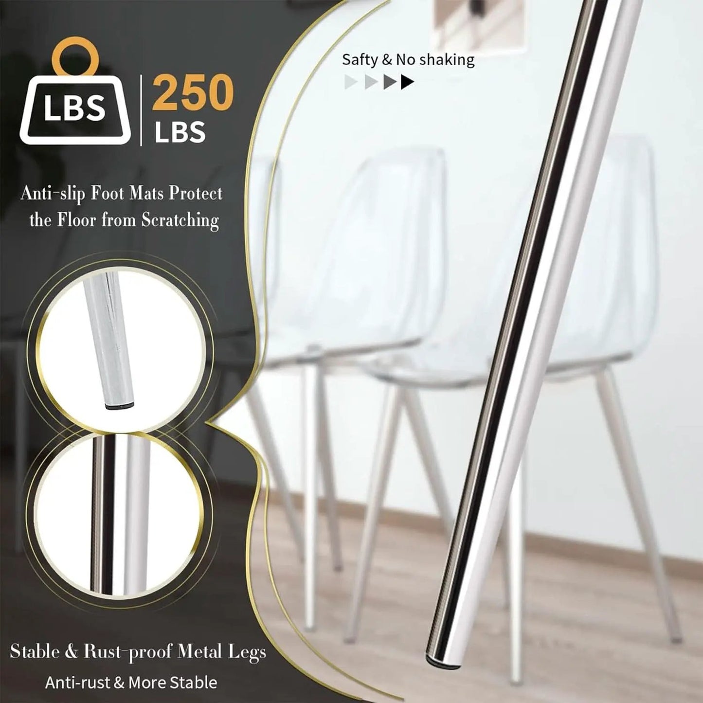 Clear Acrylic Dining Chairs Set Of 4 With Metal Legs from PriceLows™