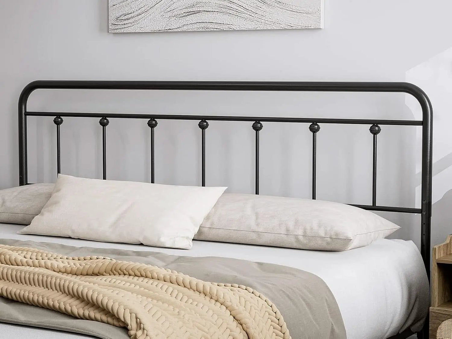 Adjustable Height Metal Headboard in Farmhouse Victorian Style from PriceLows™