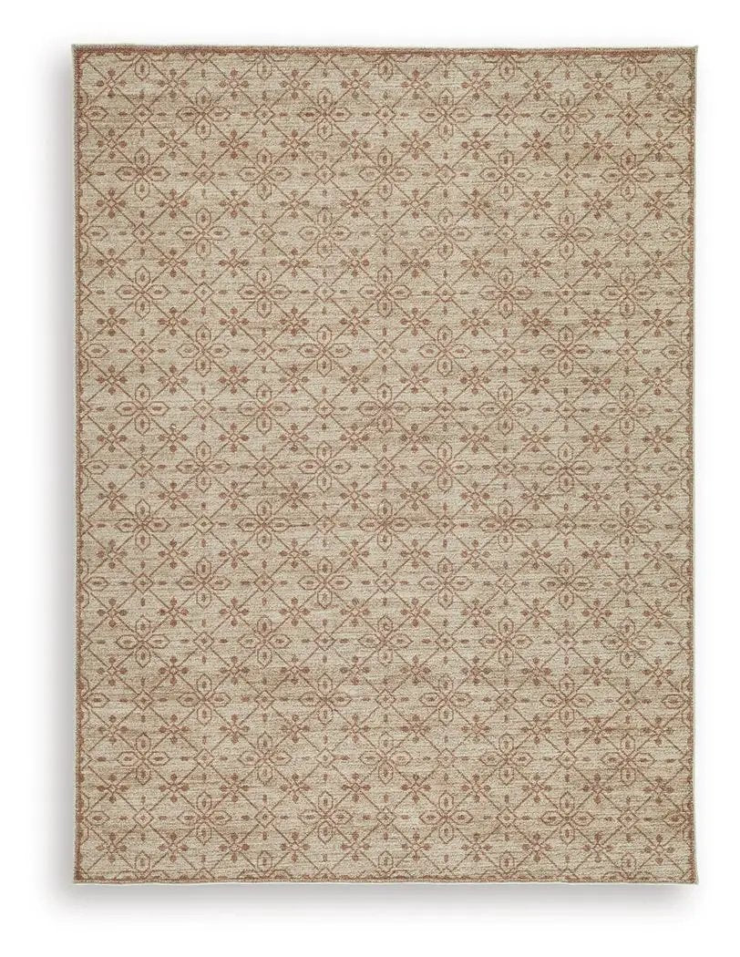 Lyamford Area Rug | 94 x 120 Inch | Timeless Diamond Design | Beige Gray And Brown