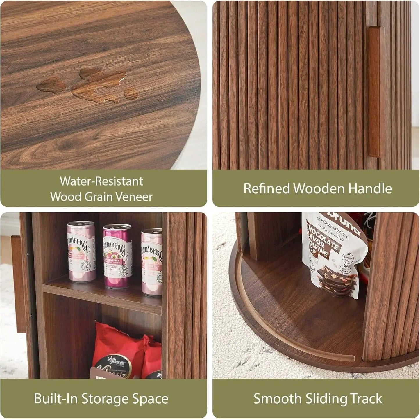 31.5 Inch Walnut Round Dining Table For Two To Four from PriceLows™