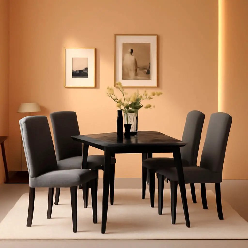 Dark Gray Nonwoven Dining Chairs Set of 6 With Adjustable Feet from PriceLows™