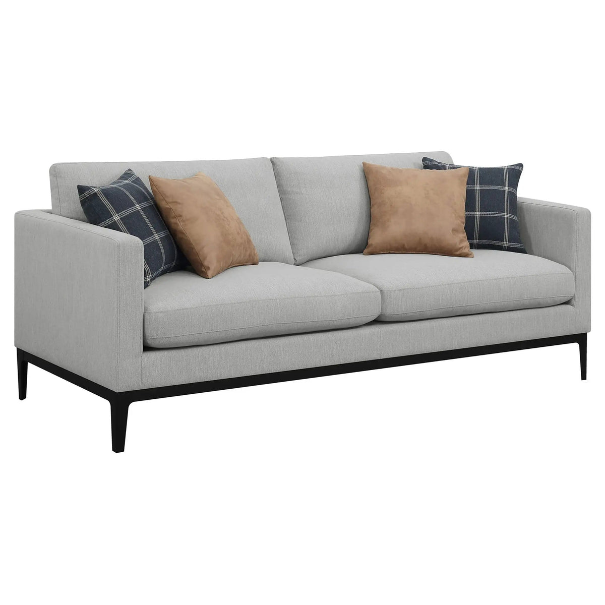 Apperson 3-piece Upholstered Track Arm Sofa Set Light | 3-Piece Set | Living Room Furniture | Grey