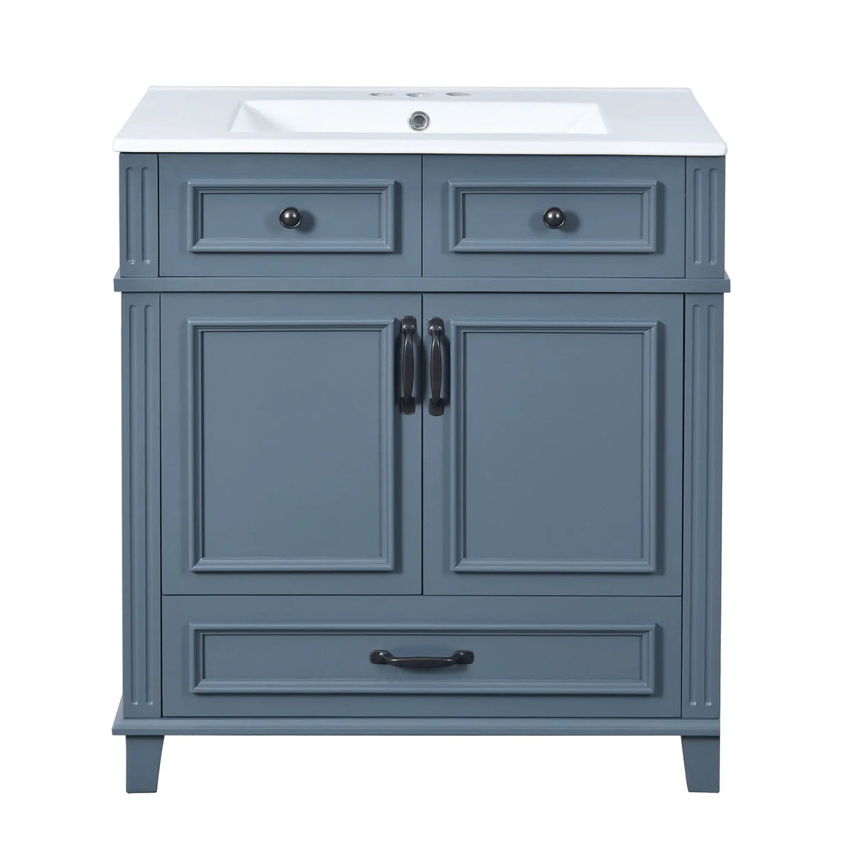 29 Inch Bathroom Vanity | Rubberwood Frame | Ceramic Sink | Soft Closing Doors