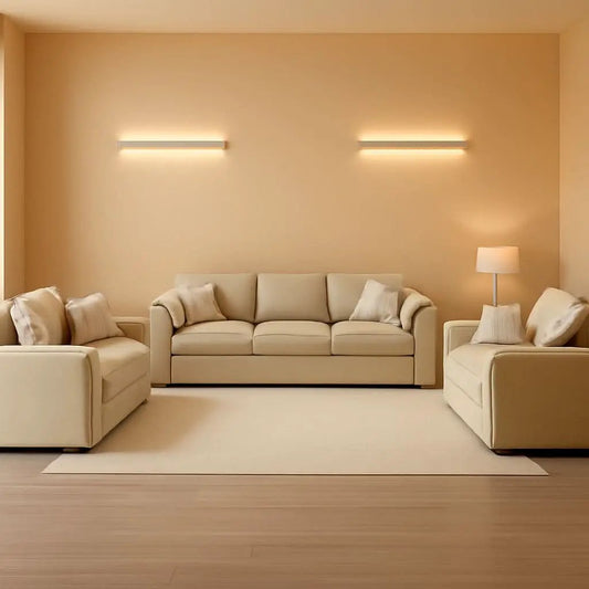 3 Piece Corduroy Sofa Set Camel 3 Seater And 2 Loveseats from PriceLows™
