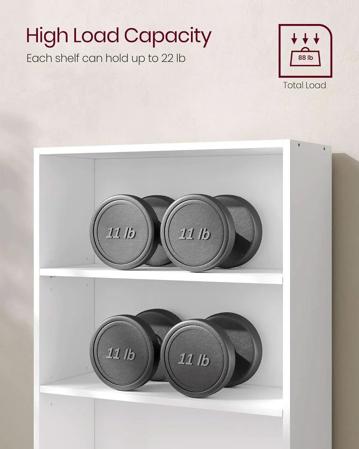 Cloud White 23.6 Inch Wide Three Tier Open Bookshelf from PriceLows™