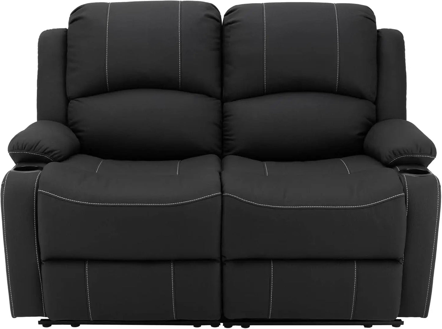 58 Inch Wall Hugger RV Theater Seats Double Recliner Black from PriceLows™