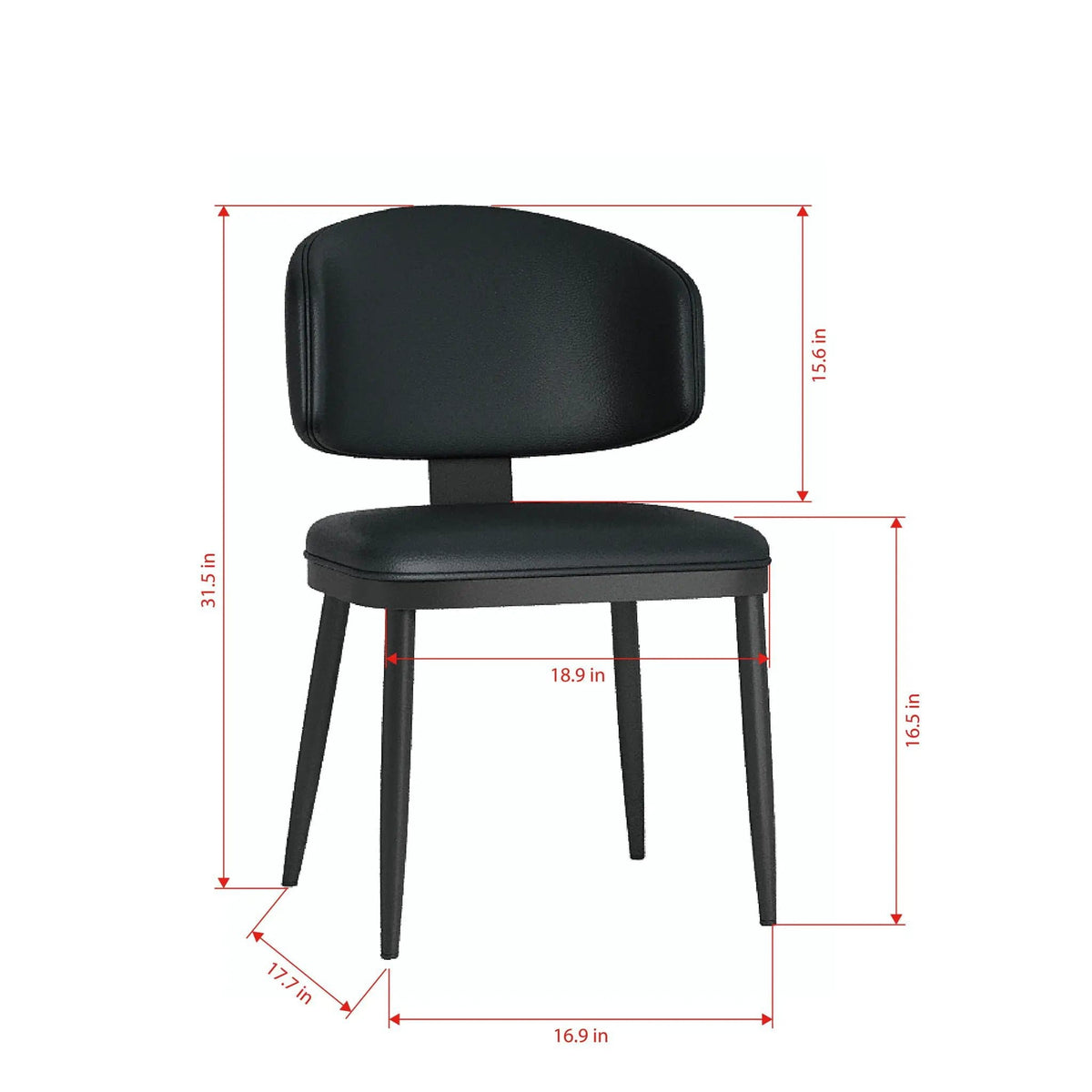 Modern Dining Chairs For Kitchen (Set of 2) | 2 Pieces | Steel & Metal | Dining Room