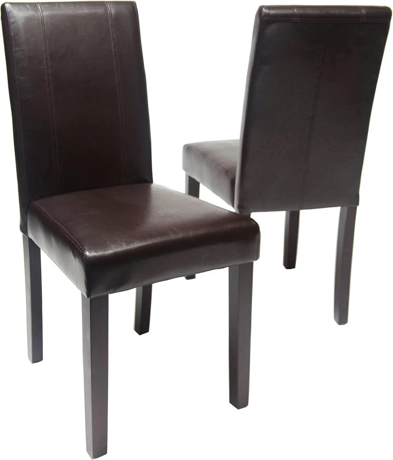 Parson Chair Set of 2 Leatherette Padded Solid Wood from PriceLows™