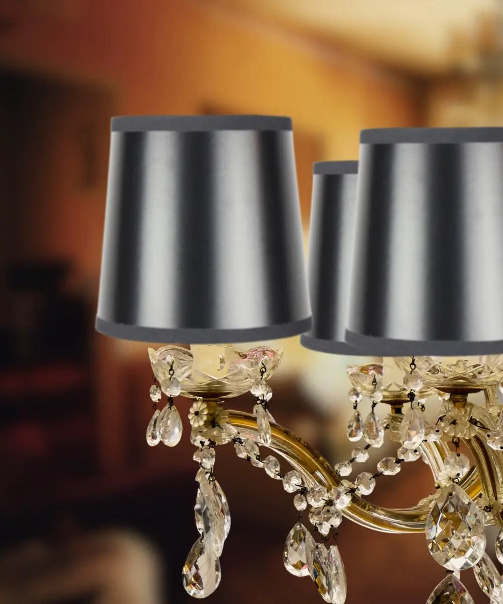 Drum Chandelier Lampshade | 6 In X 5 In | Gold Lined Parchment | Set Of 6