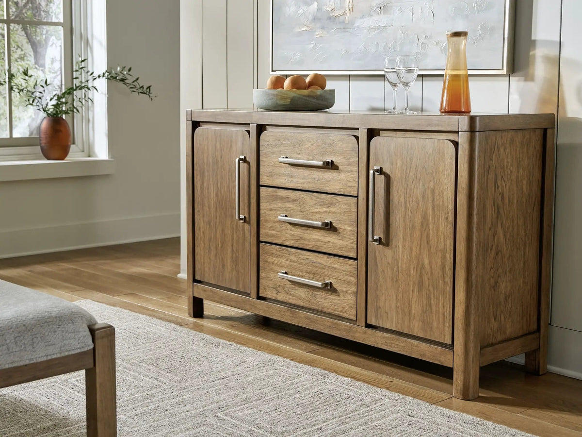 Cabalynn Dining Room Server | 60.13 x 18 x 36 in | Mdf & Veneer | Light Brown