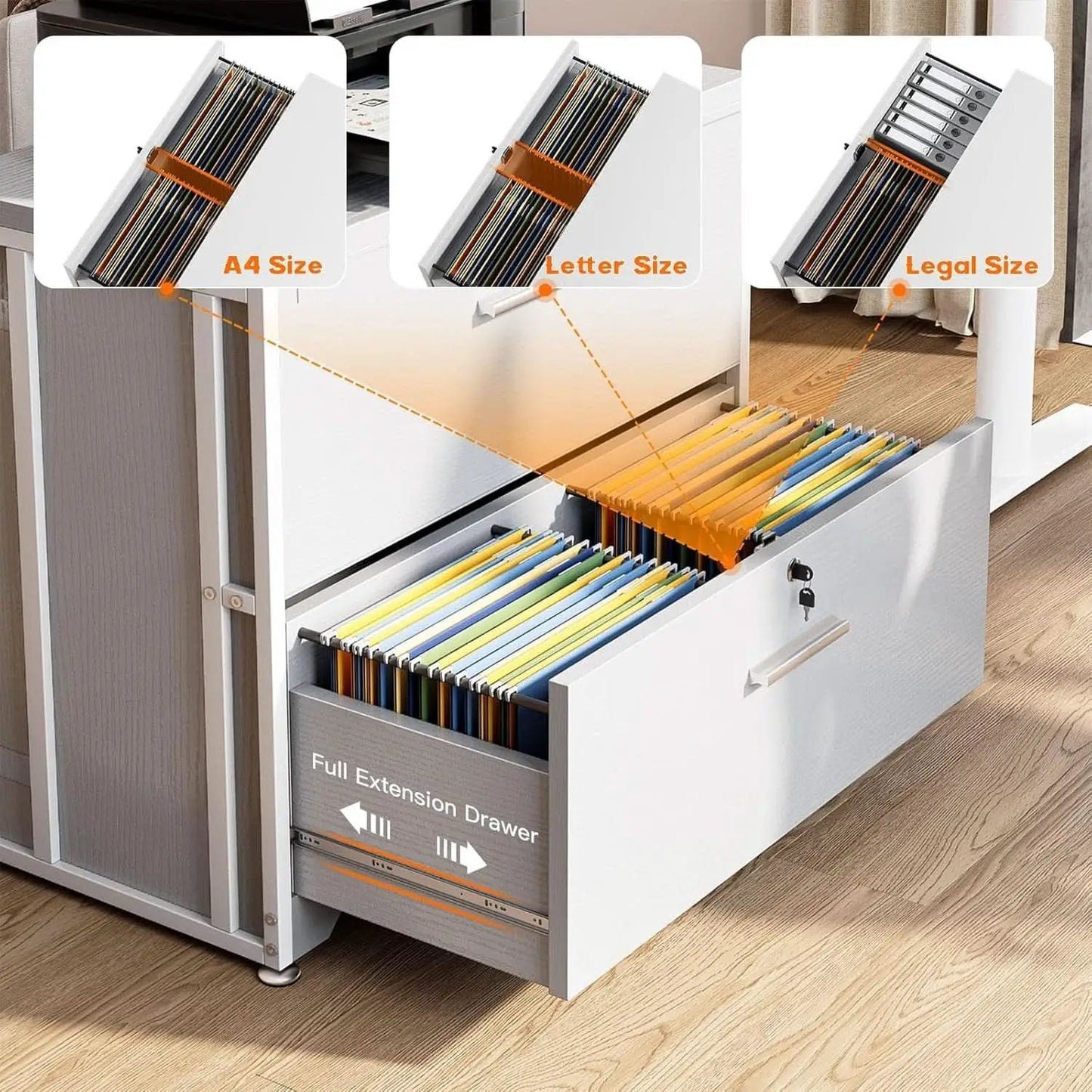 Lockable File Cabinet With Charging Station For Home Office from PriceLows™