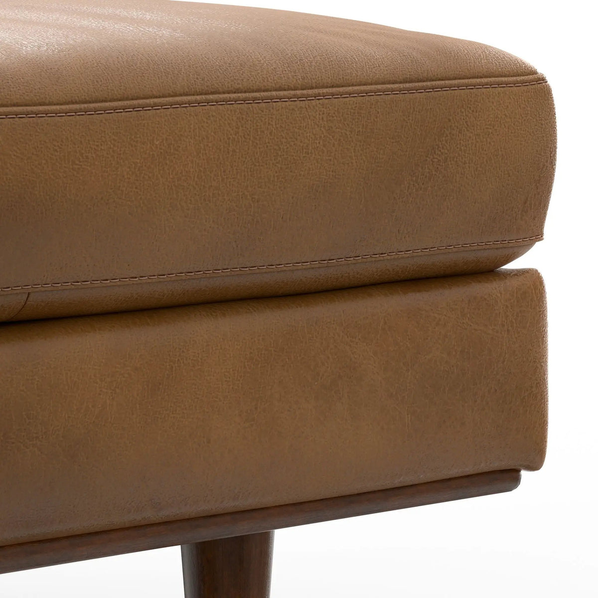 Morrison Handcrafted Ottoman | Mid-Century Modern Styling | Corner-Blocked Frame | 33 Inch Width