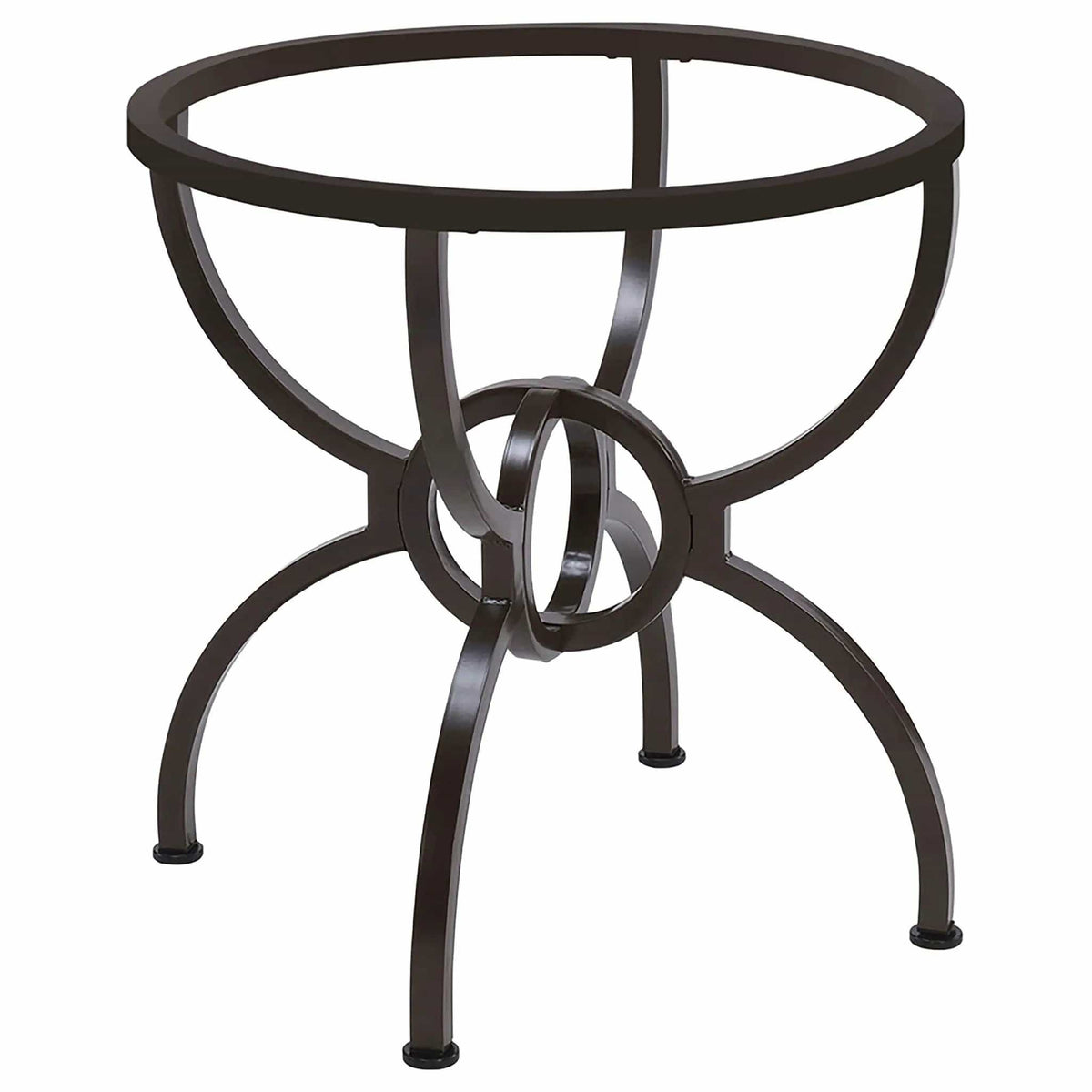 Aviano Round Metal Dining Table Base | 30 x 30 x 30.5 in | Glass & Metal | Gunmetal
