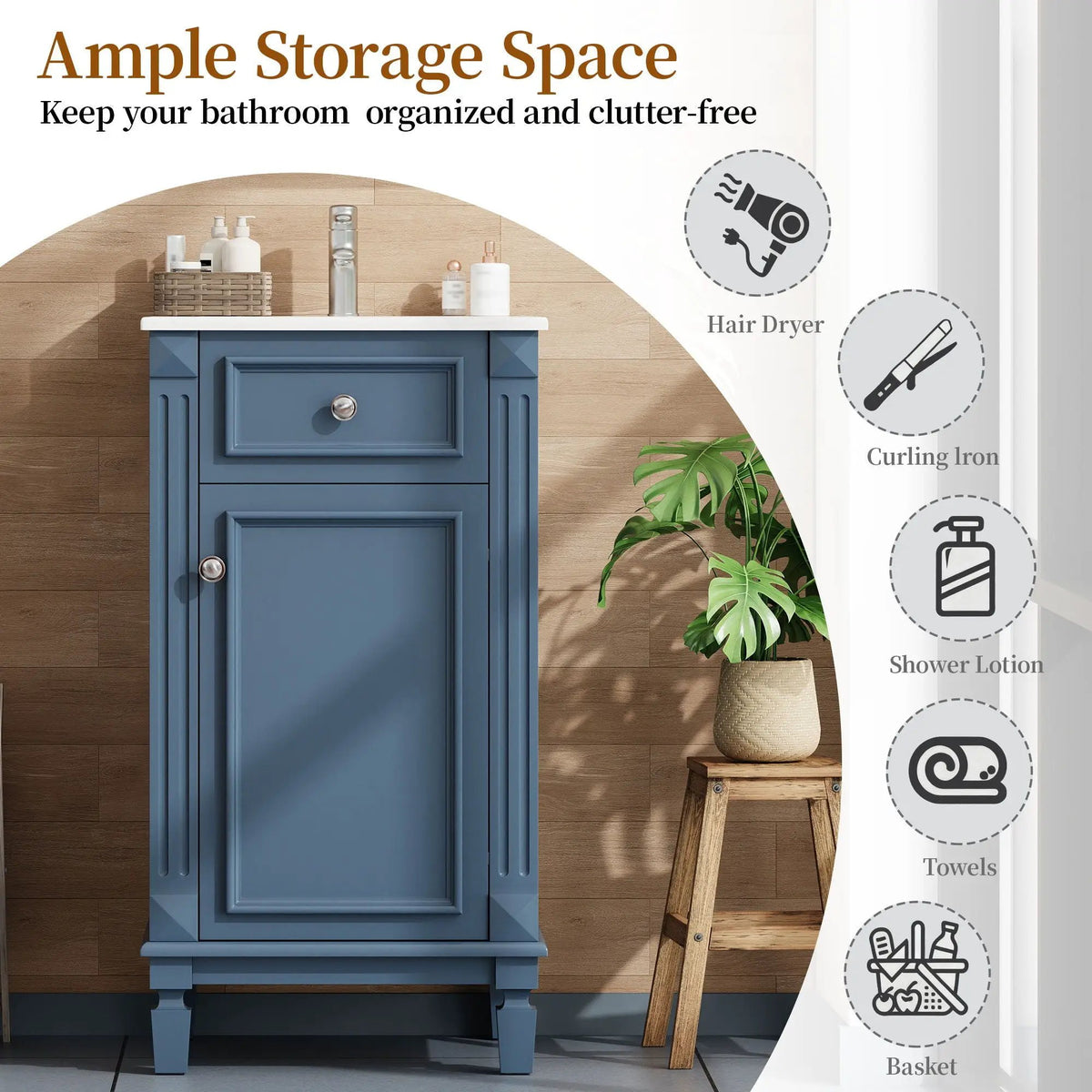 Bathroom Vanity | Solid Wood | Integrated Sink | Soft Closing Doors