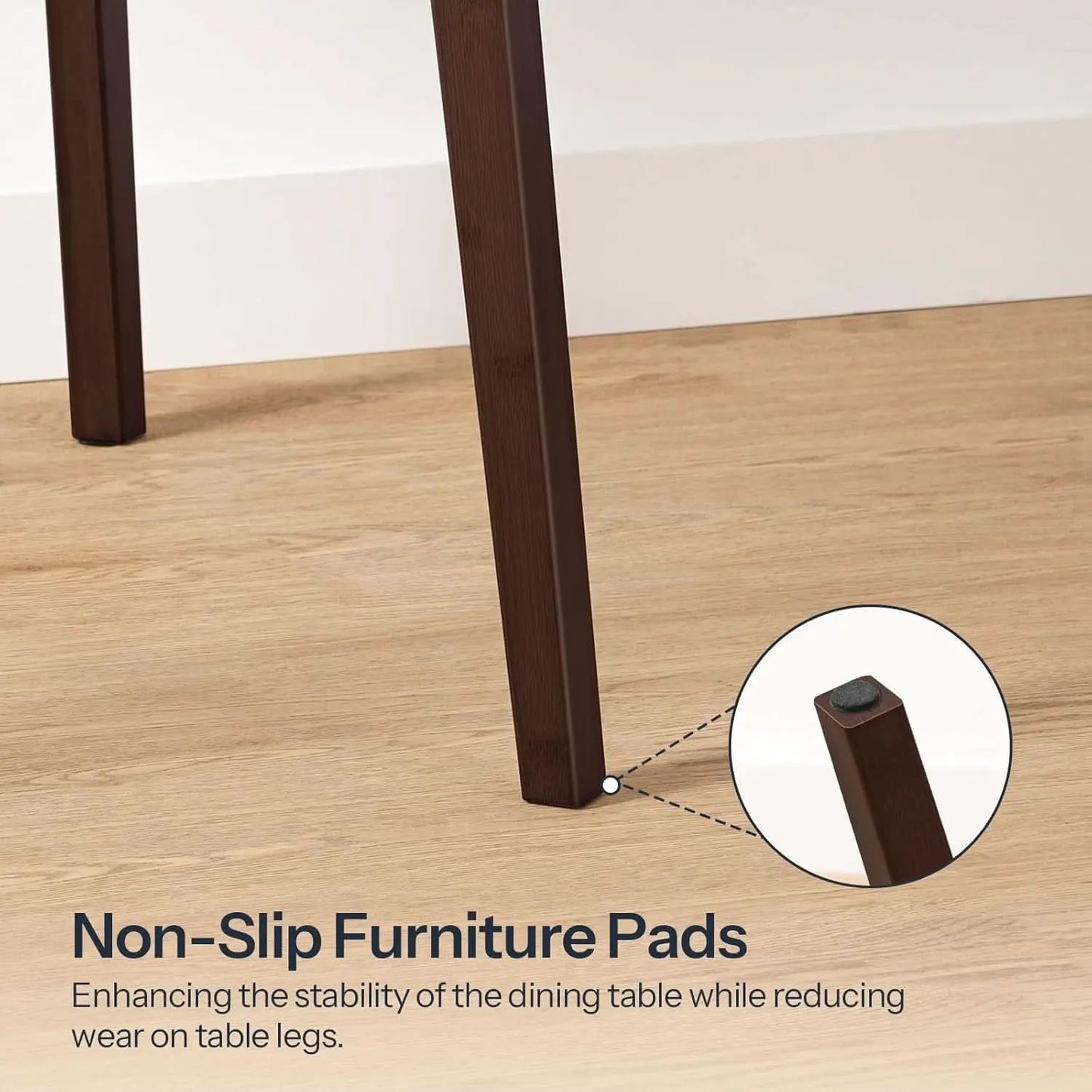 Brown Bamboo Square Dining Table 27.6 Inch For Small Spaces Easy Assembly from PriceLows™