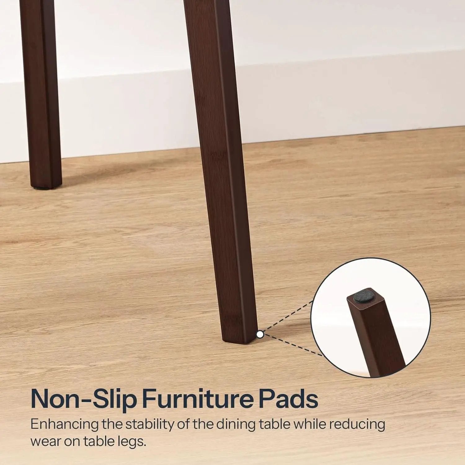 Brown Bamboo Square Dining Table 27.6 Inch For Small Spaces Easy Assembly from PriceLows™
