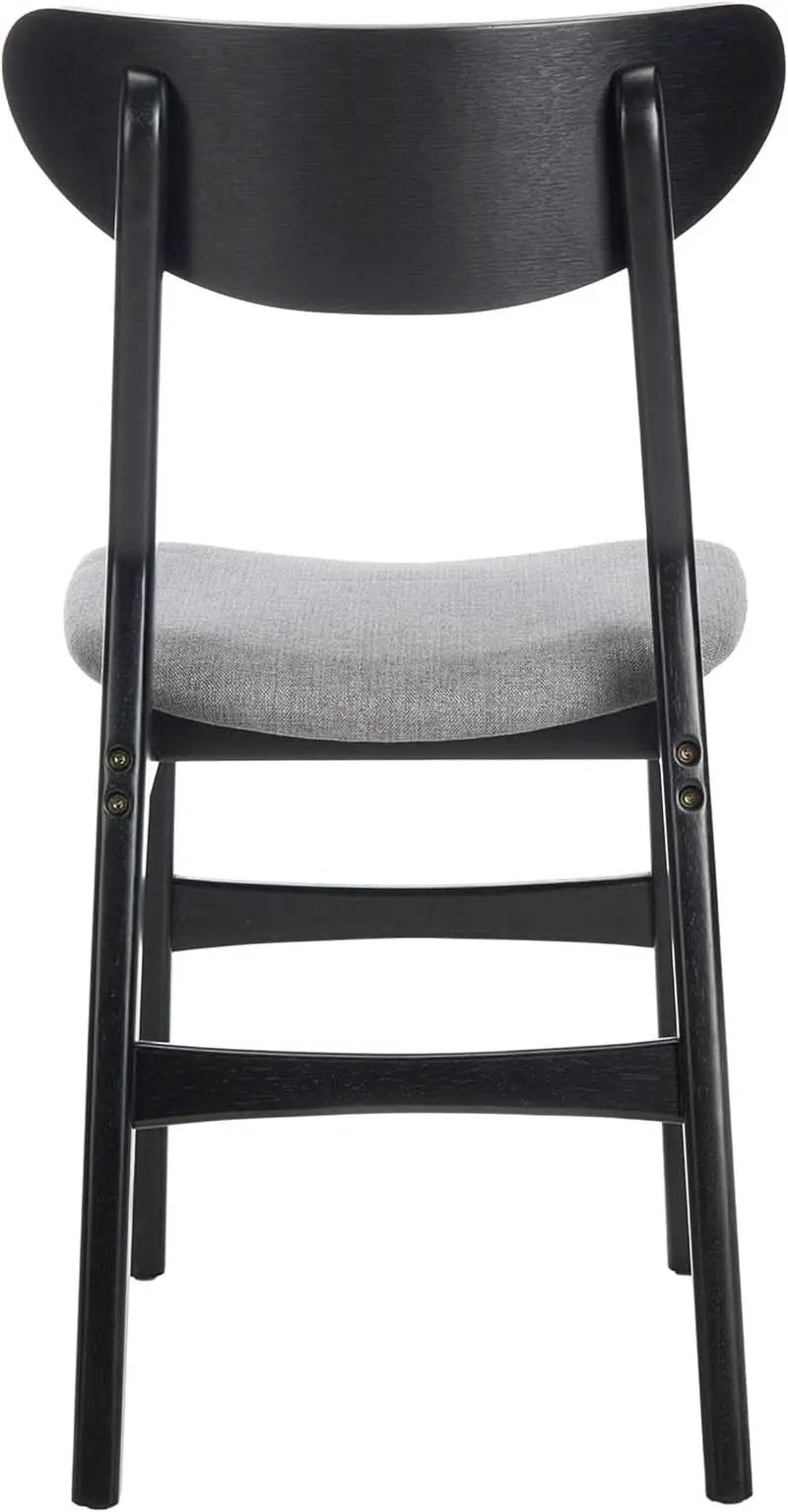 Home Lucca Retro Black And Grey Cushion Dining Chair Set 2 from PriceLows™