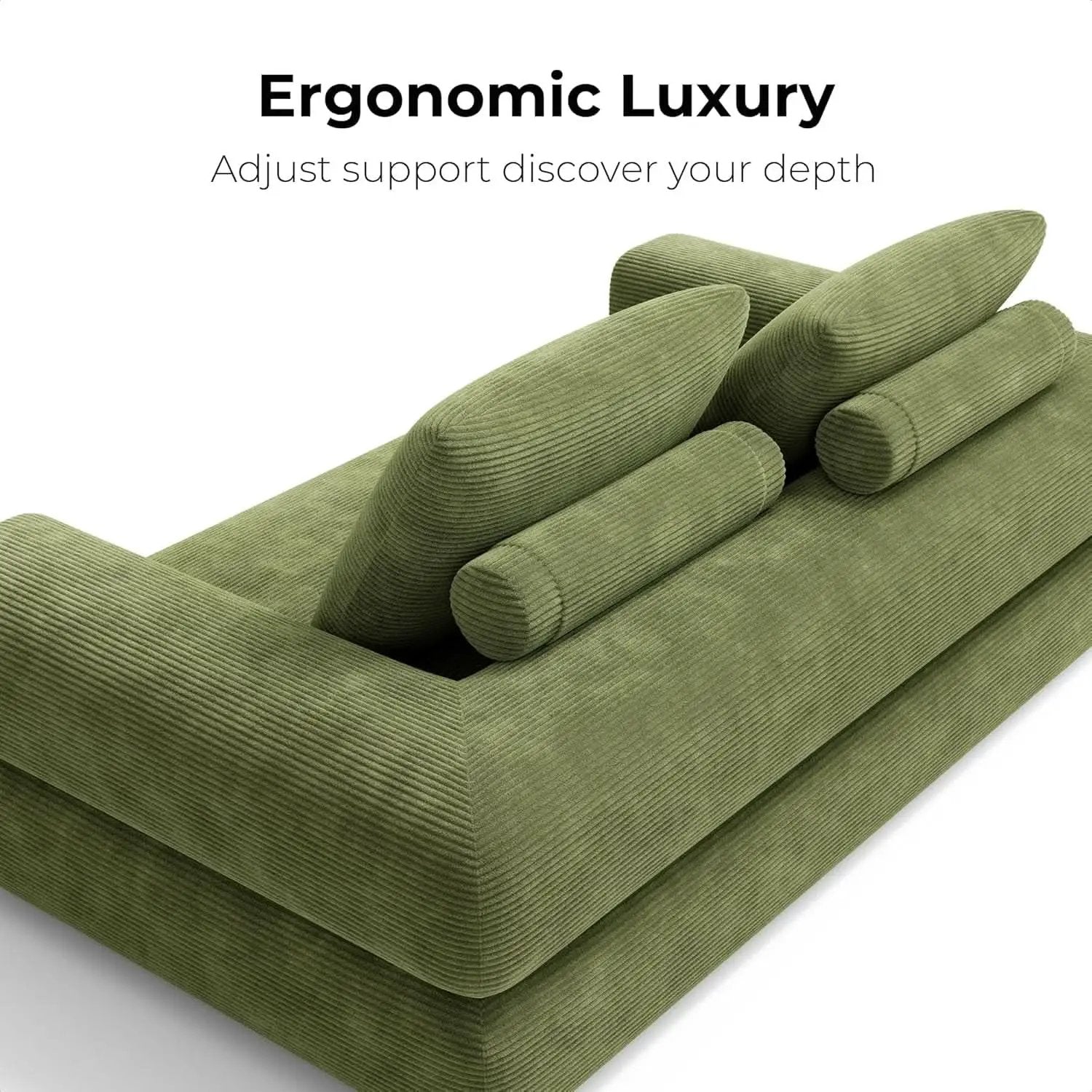 Green ThreeInOne Convertible Sleeper Sofa Bed Studio from PriceLows™