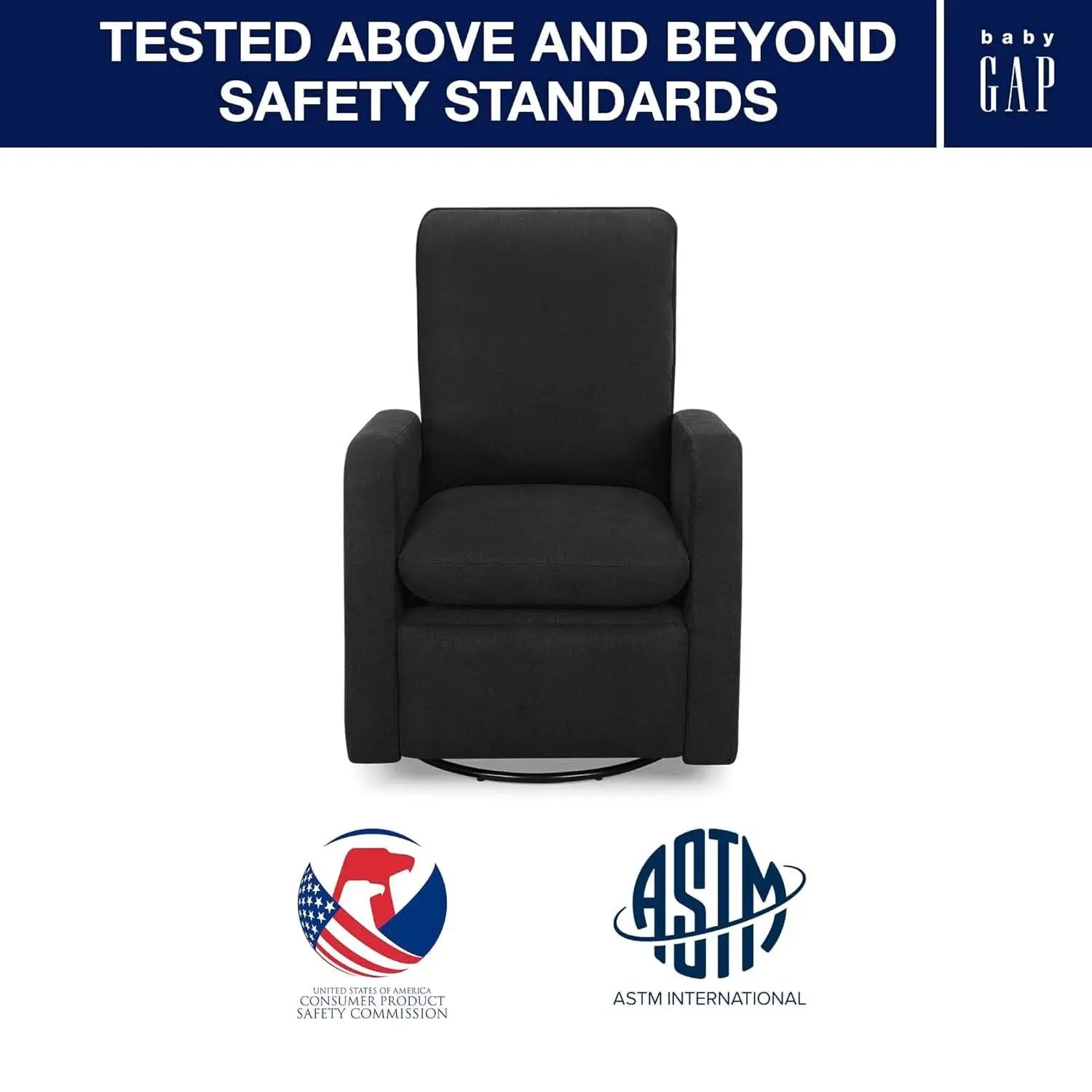 Babygap Cloud Recliner Jet Black LiveSmart Evolve Fabric from PriceLows™