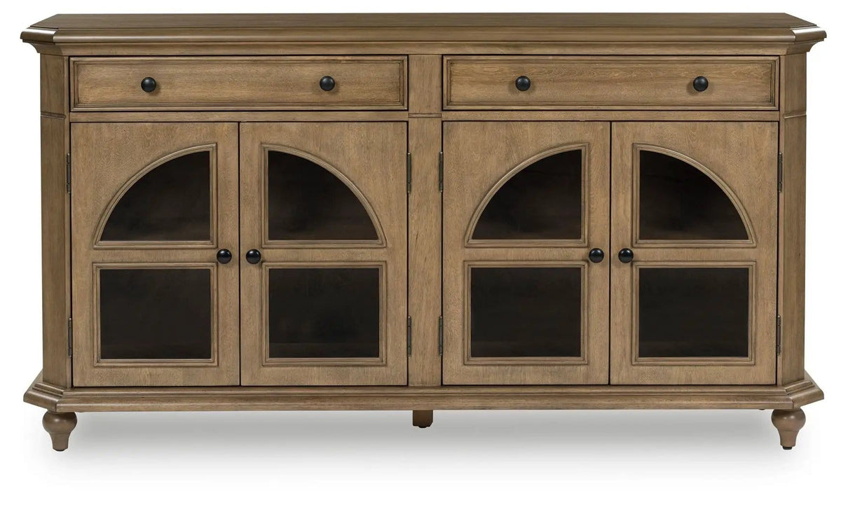 Barlomore Accent Cabinet | 68 x 18 x 36 in | Engineered Wood & Glass | Brown