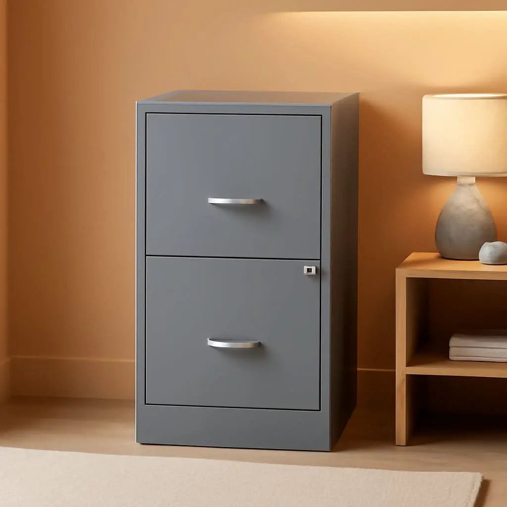 2-Drawer File Cabinet Silver 14.2 X 18 X 24.5 In from PriceLows™