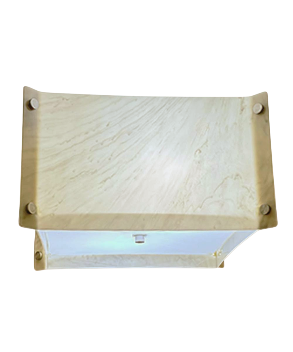 Flush Mount Conversion Kit | 16 Inch Width | Faux Marbled Alabaster Shade