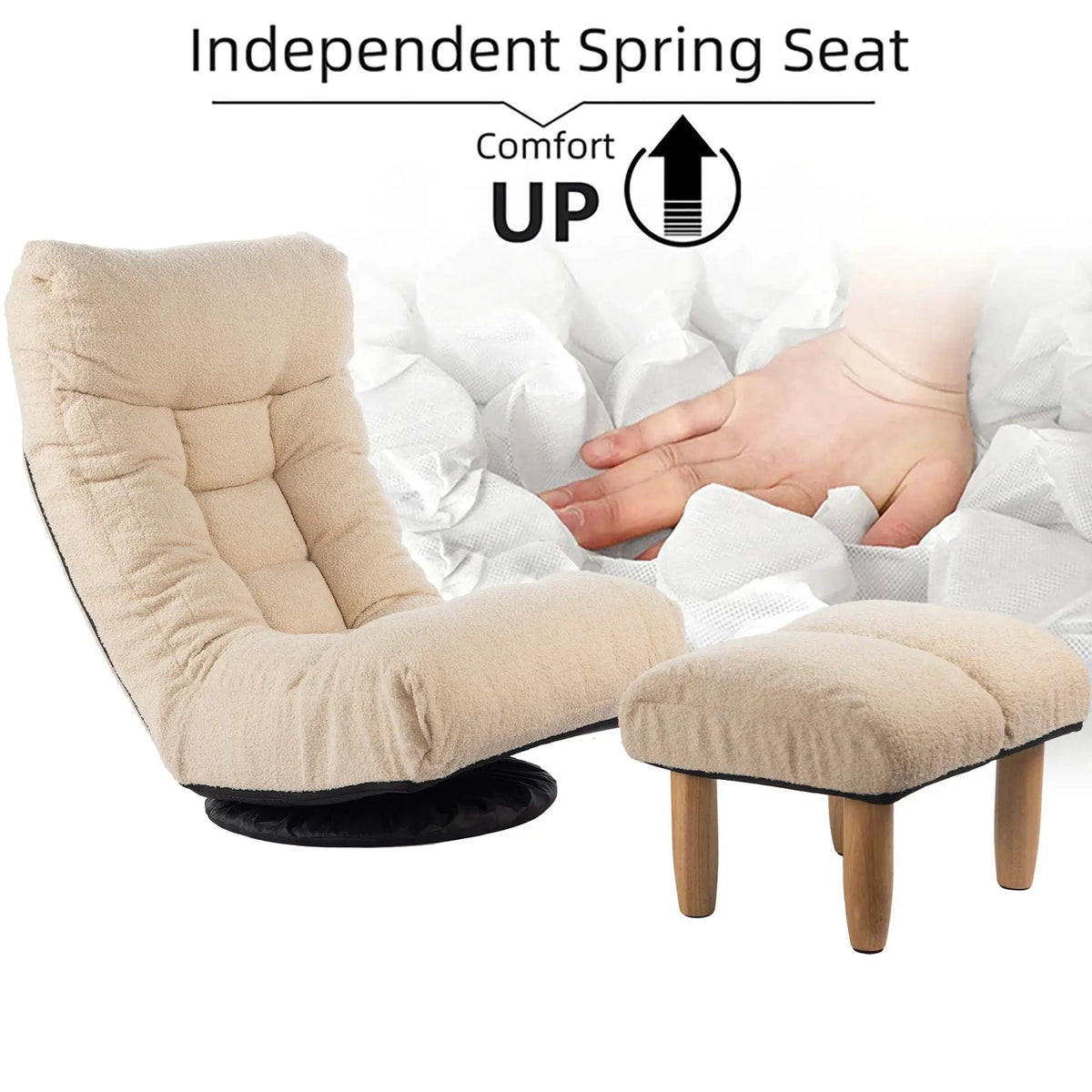 Adjustable Reclining Floor Chair | Metal Frame | Folding