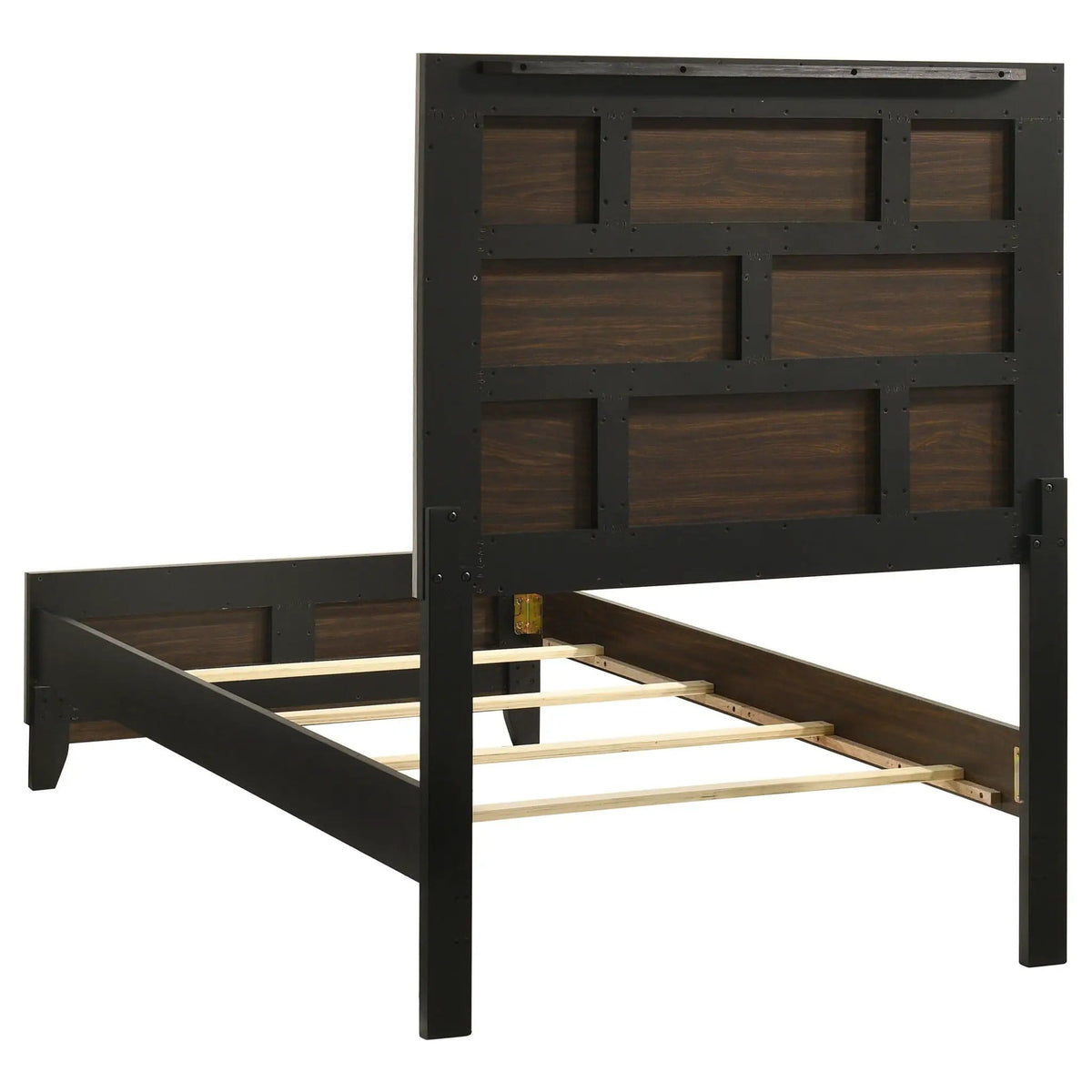 Valen Wood Twin Panel Bed Light | 42.25 x 78.75 x 56.25 in | Rubberwood & Engineered Wood | Taupe