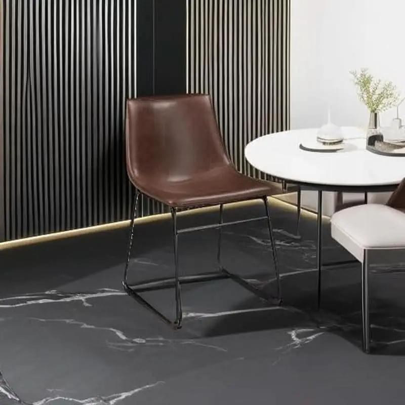 Mid Century Centiar 18.75 Inch Dining Bucket Chairs Set Of 2 Black And Brown from PriceLows™