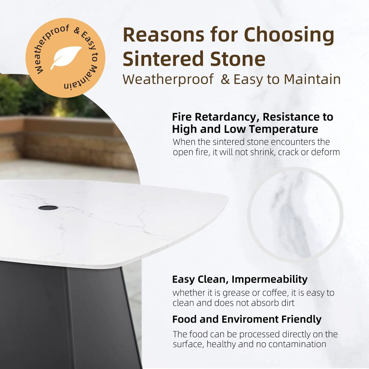 Rounded Square Outdoor Pedestal Dining Table | 2 Pieces | Aluminum & Stone | Dining Room