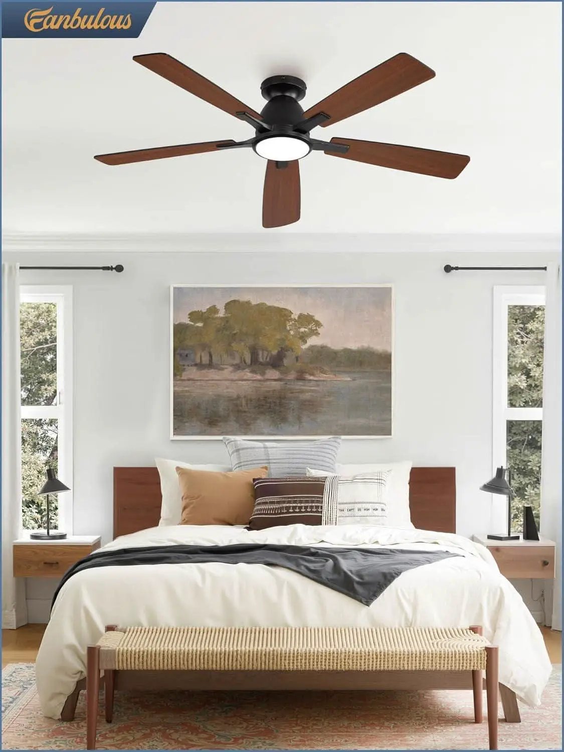52 Inch Ceiling Fan With Lights Remote App Control from PriceLows™
