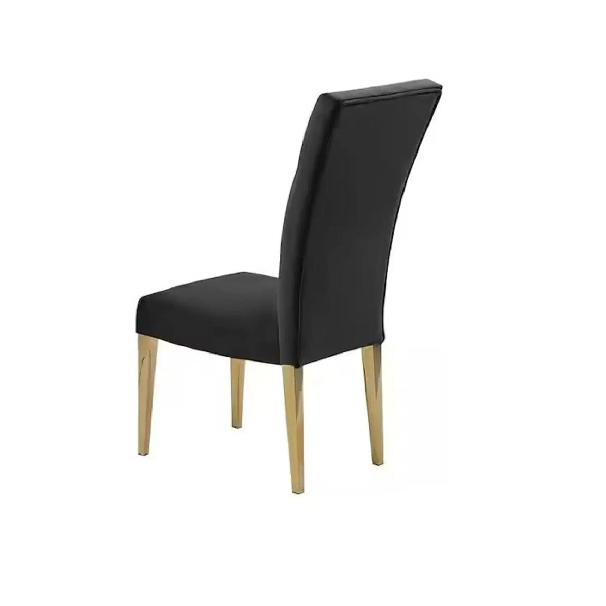 Upholstered Dining Chairs | Tufted Back | Stainless Steel Base | Set Of 2