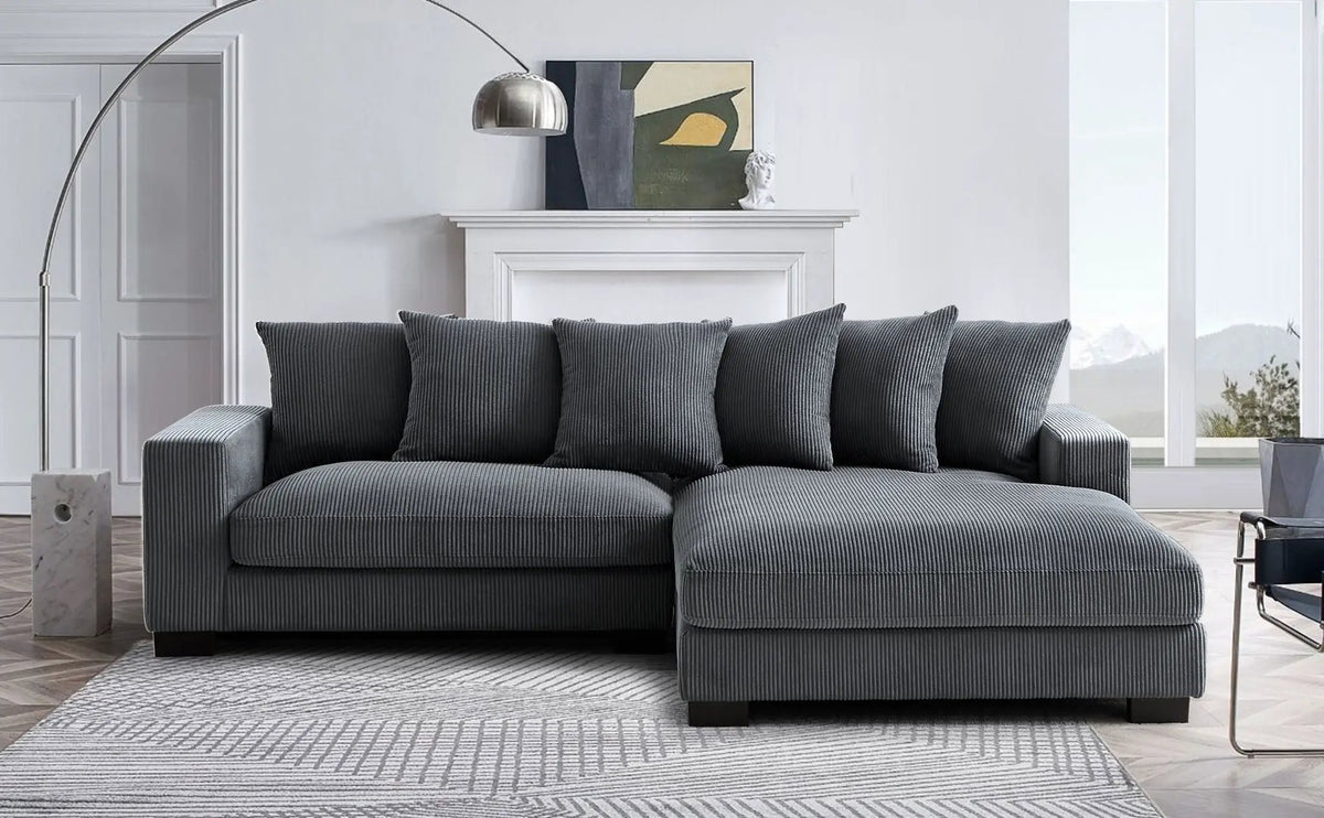 Luxe Oversized Sectional Sofa | 2 Piece L Shaped Couch | Chaise Included | Deep-Seated Design
