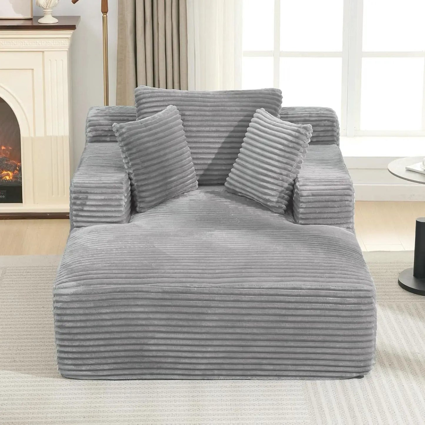 Oversized Chaise Lounge With Deepseat Corduroy Upholstery from PriceLows™