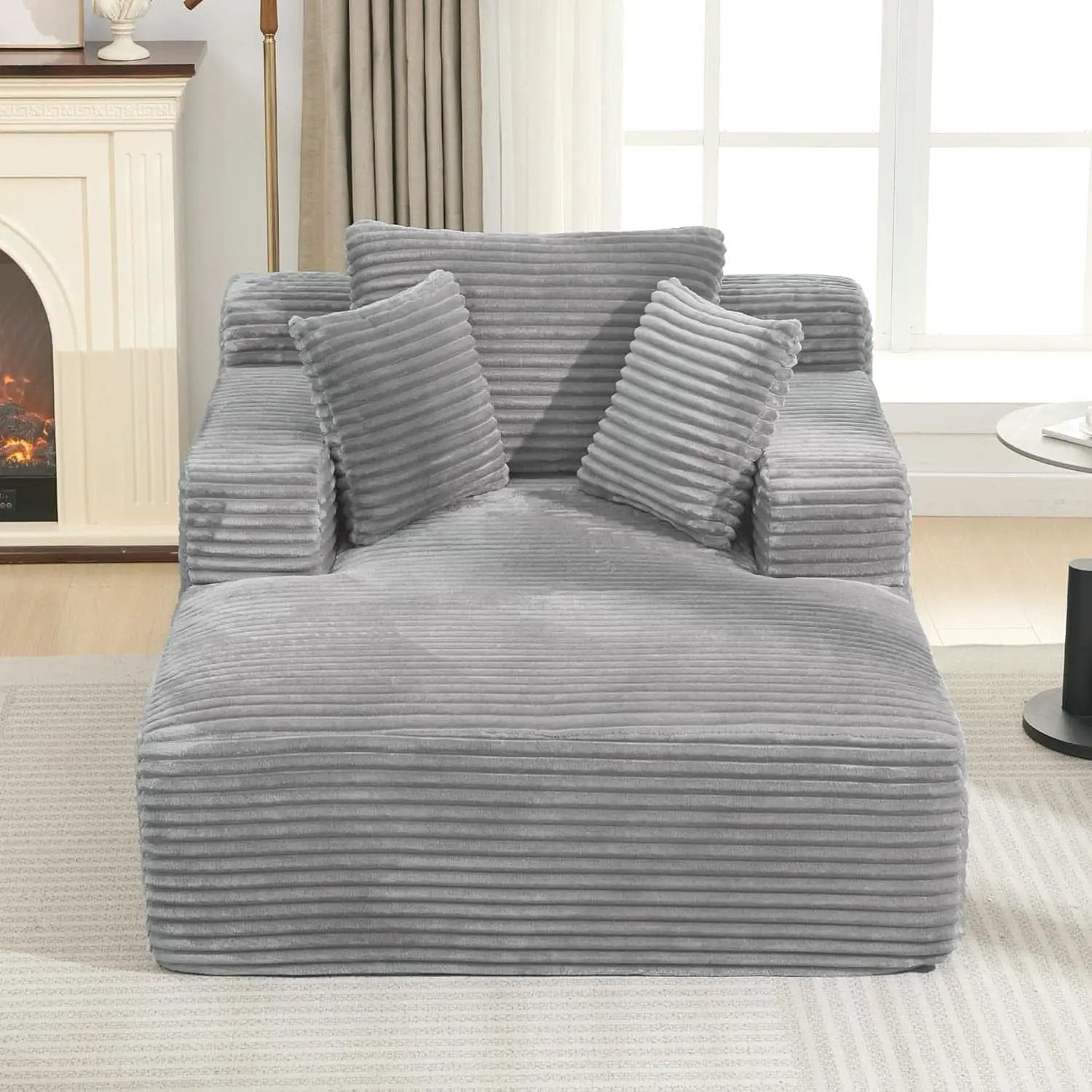 Oversized Chaise Lounge With Deepseat Corduroy Upholstery from PriceLows™