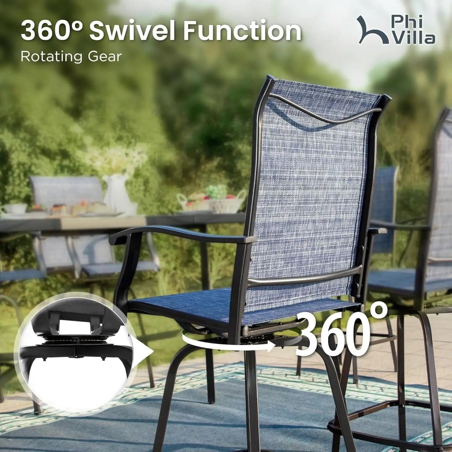 Outdoor Bar Set With Swivel Stools For Patio from PriceLows™