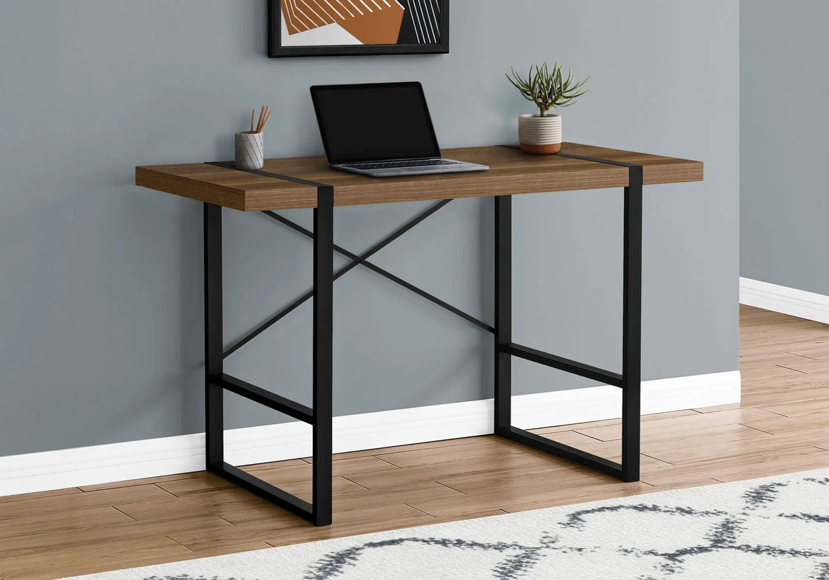 Industrial Computer Desk | 49 Inch Width | Robust Metal Legs | X-Shaped Support Bar