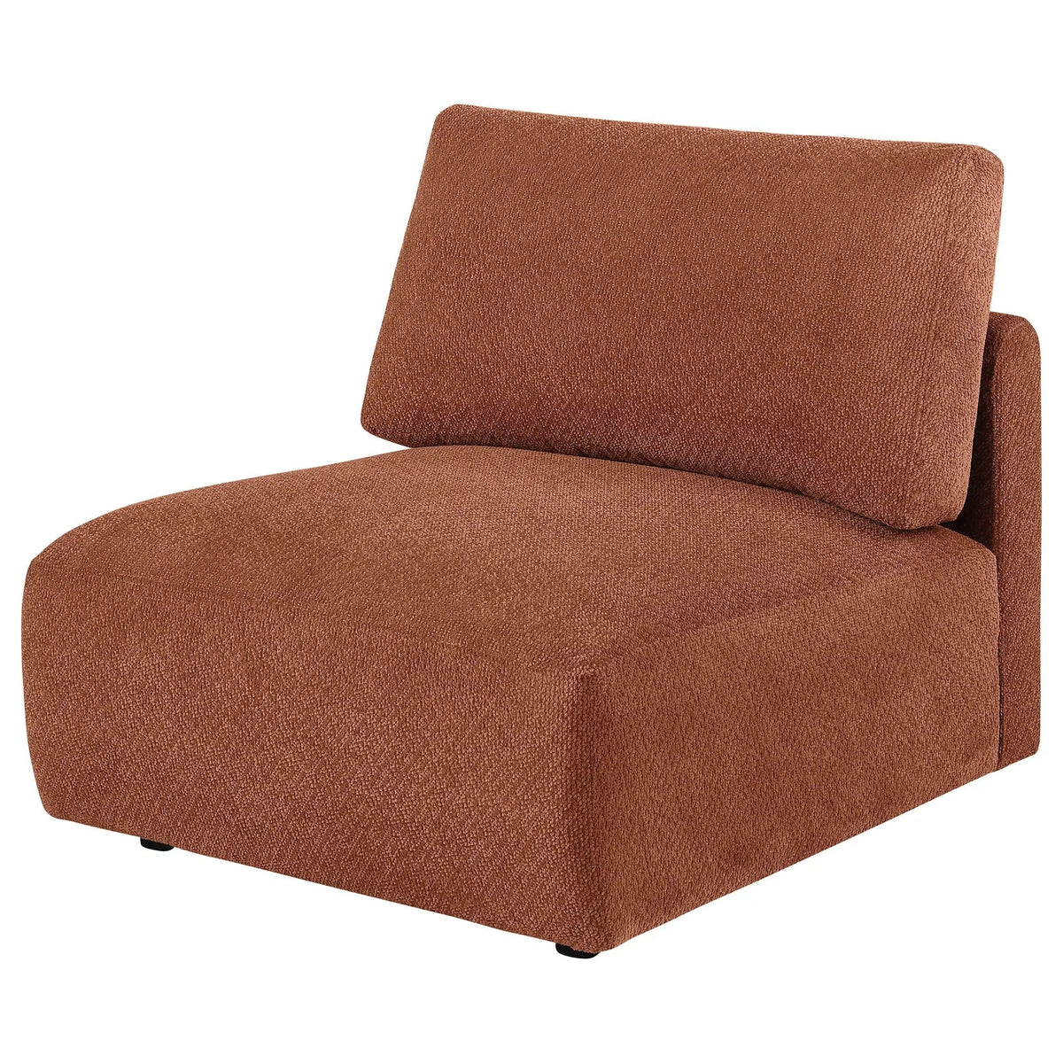 Elysia Chenille Upholstered Modular Armless Chair Coral | 32.5 x 38 x 33 in | Chenille & Polyester | Home