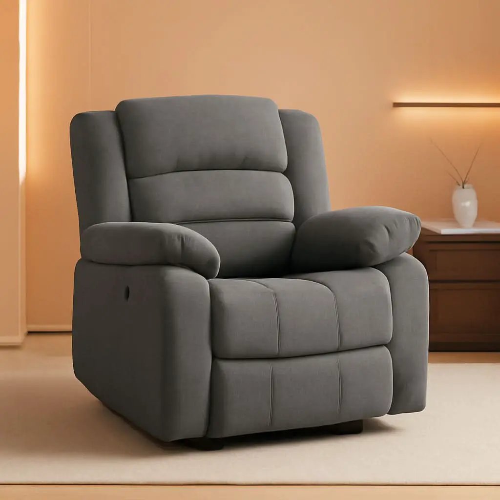 Oversized Grey Electric Recliner Chair For Living Room from PriceLows™