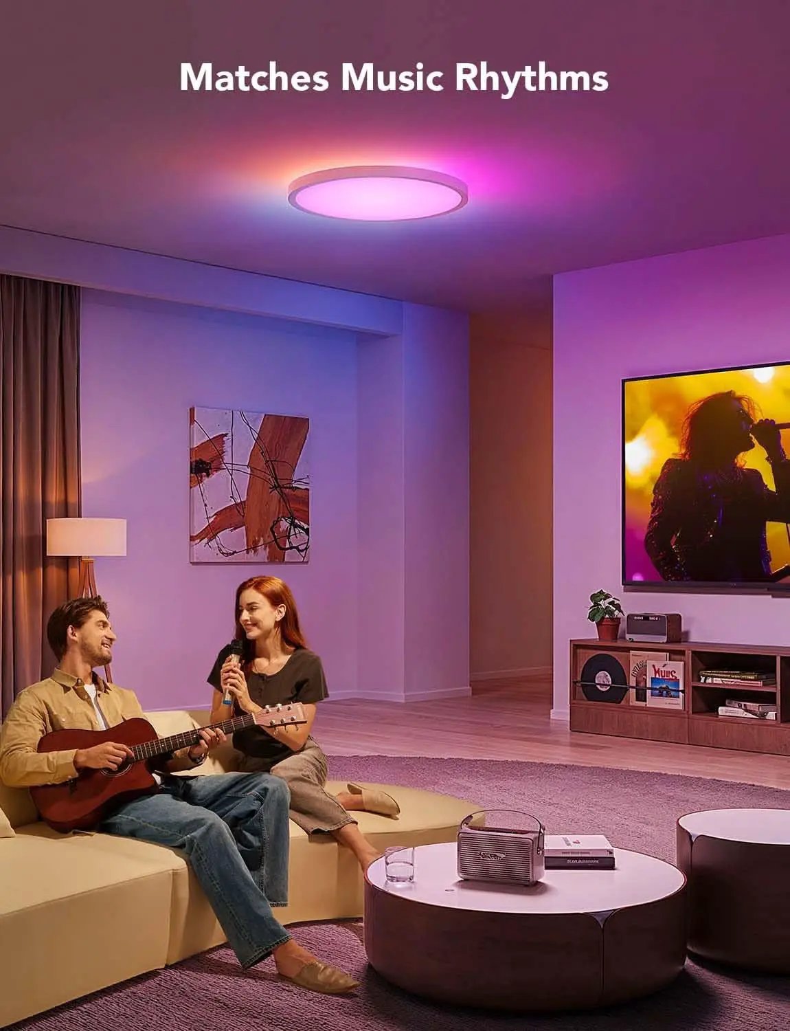 RGBIC Smart Ceiling Light 12 Inch Alexa Compatible from PriceLows™