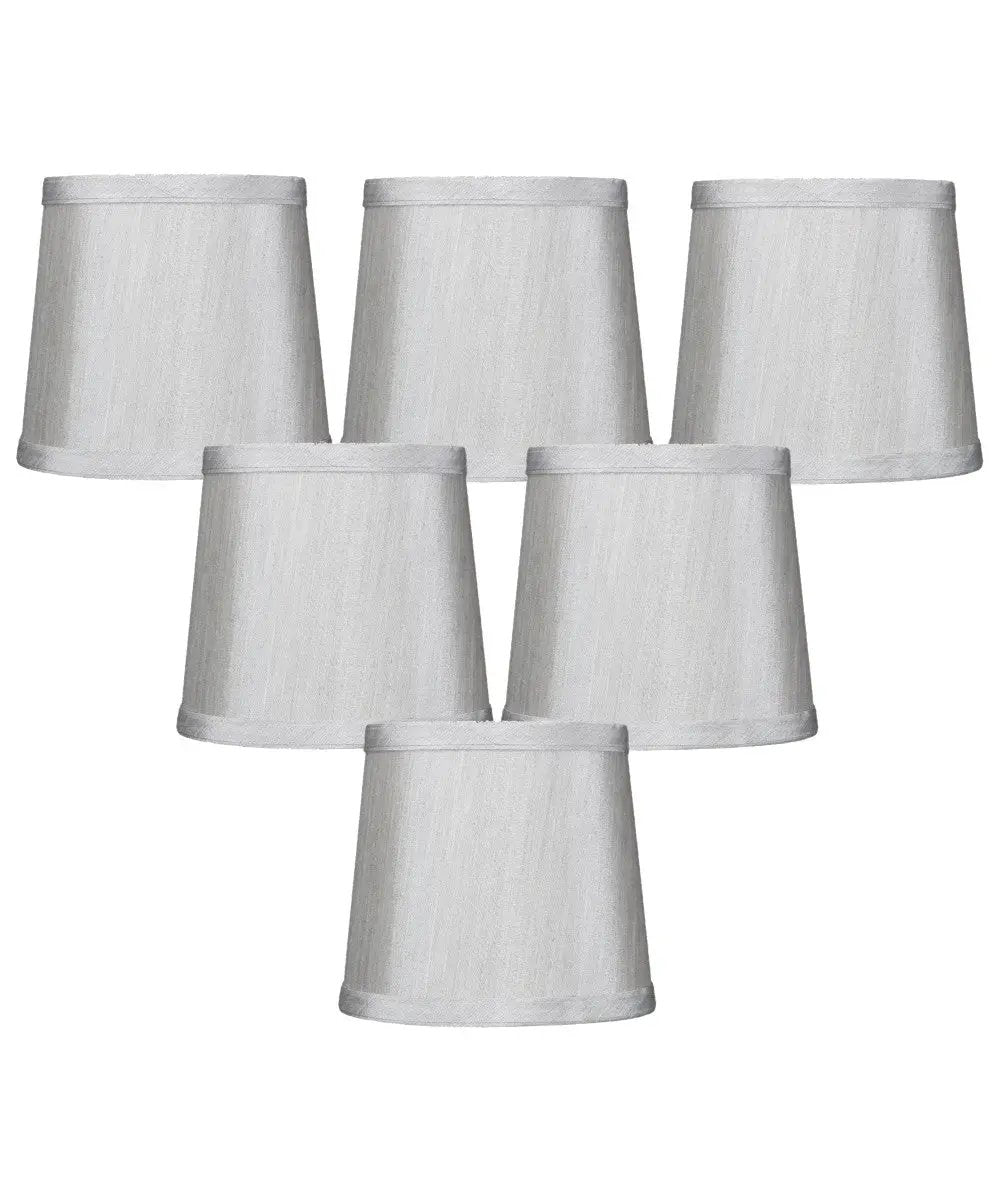 Drum Chandelier Lamp Shades | Gray | 6 By 5 Inch | Set Of 6