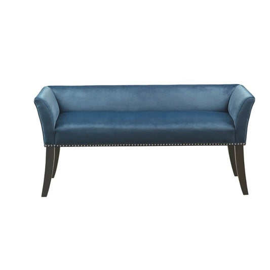 Welburn Upholstered Bench | Padded Low Back | Flared Arms | High-Density Foam And Fiber Fill