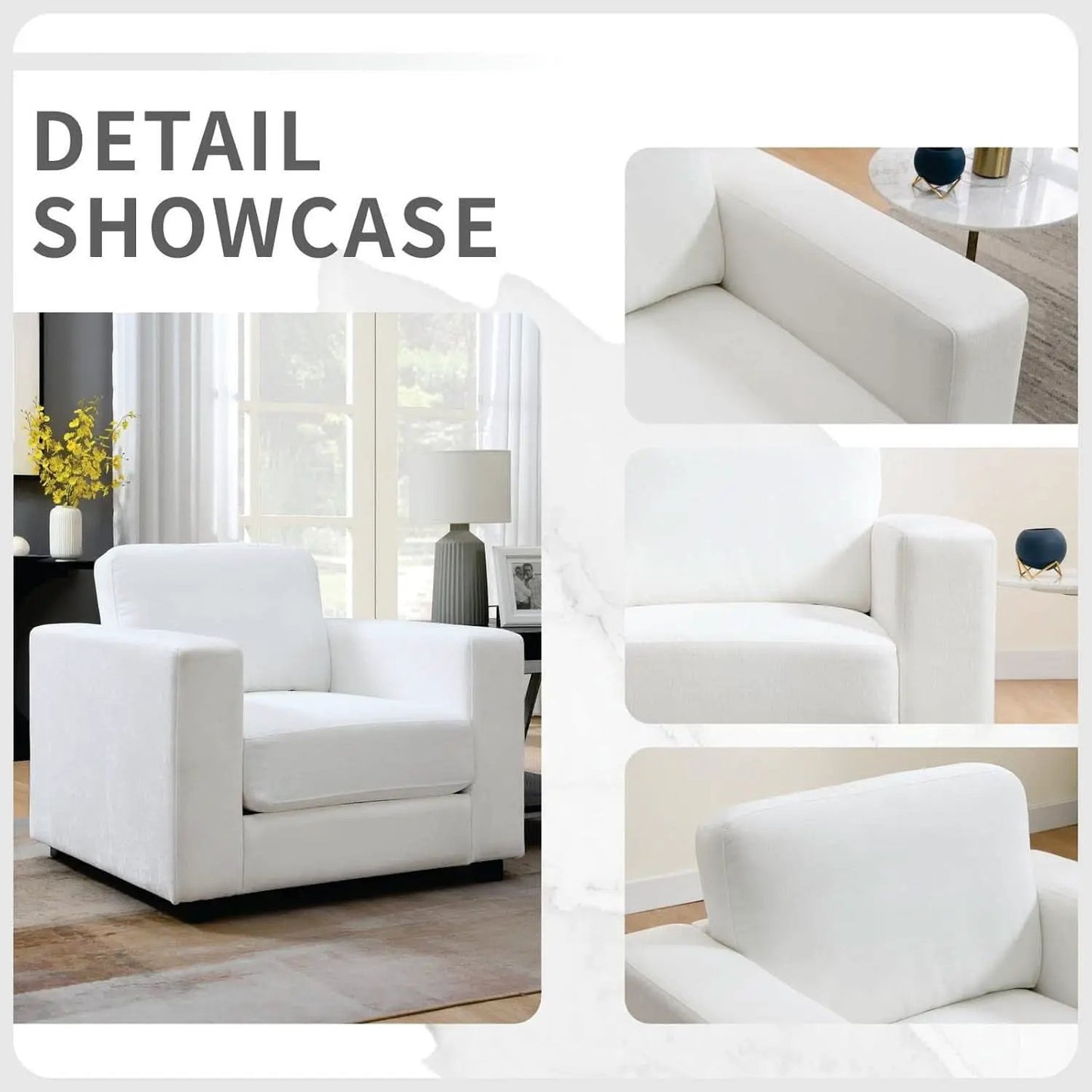 39 Inch Oversized Chenille Upholstered Accent Chair from PriceLows™
