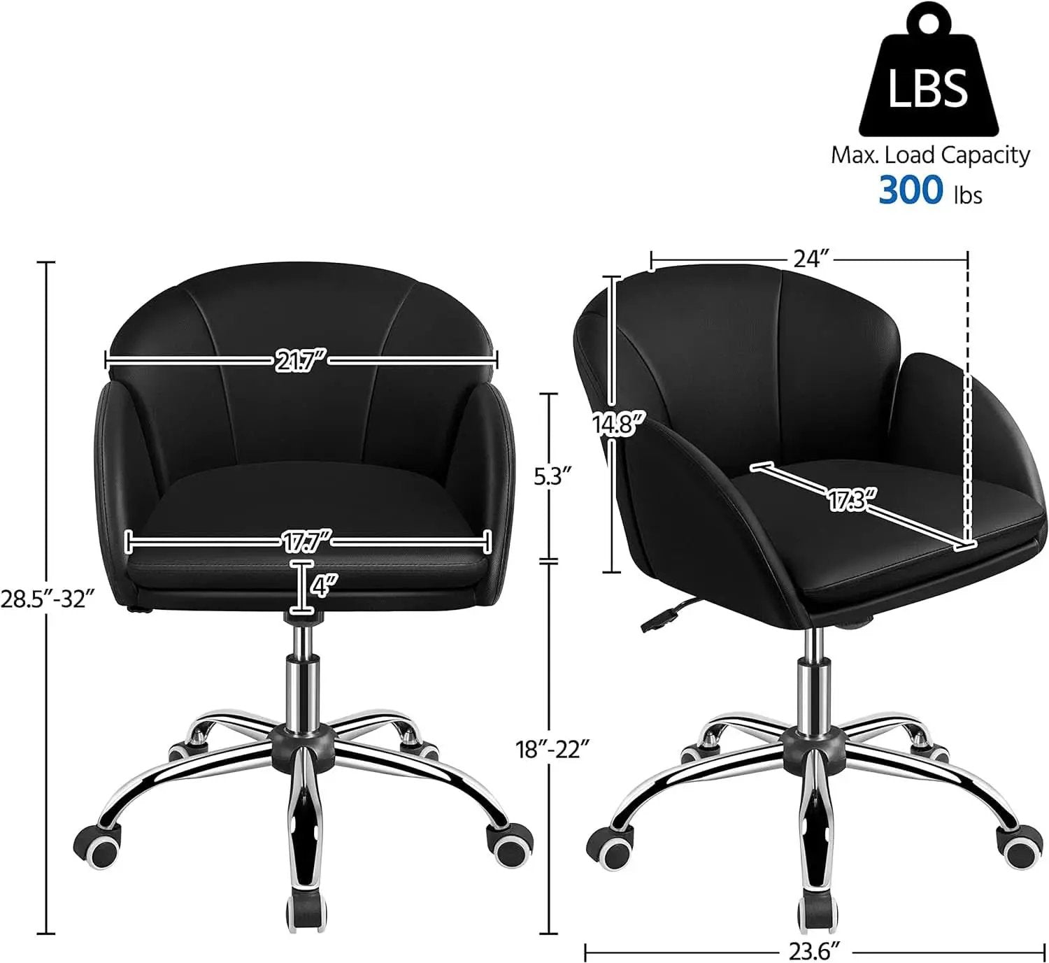 Black Velvet Upholstered Swivel Desk Chair For Office from PriceLows™