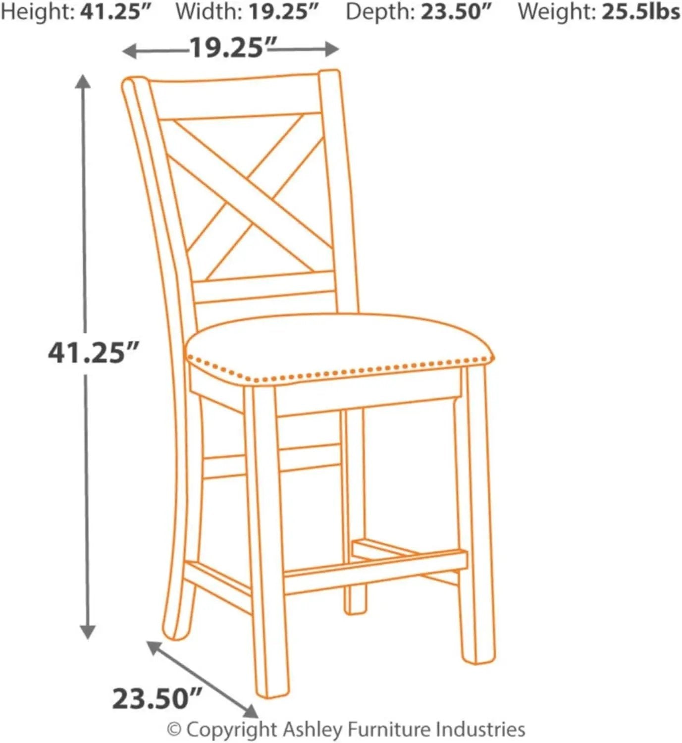 Moriville 24.5 Inch Upholstered Farmhouse Barstools Beige Brown Set of Two from PriceLows™