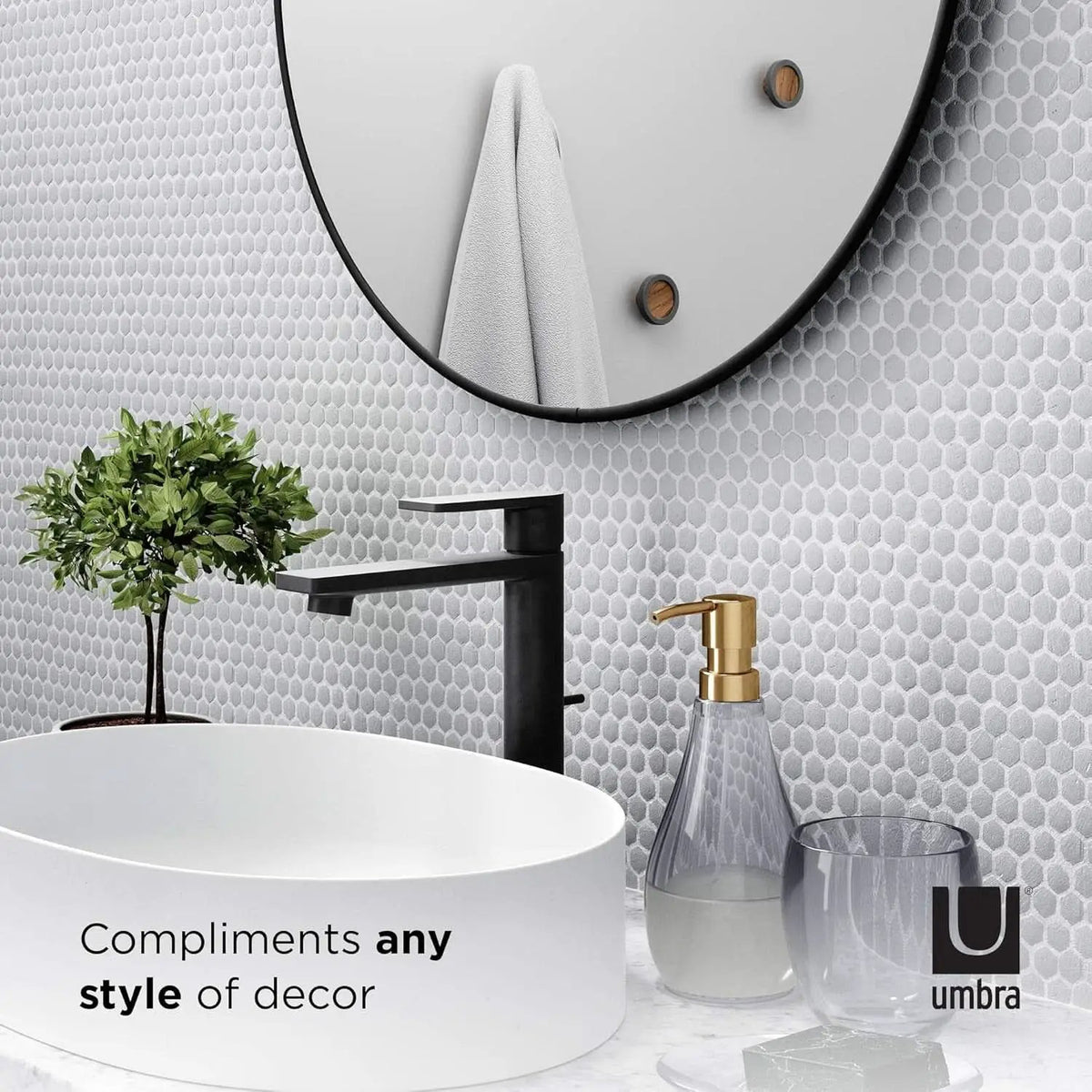 34 Inch Circle Mirror Titanium Finish For Entryways from PriceLows™