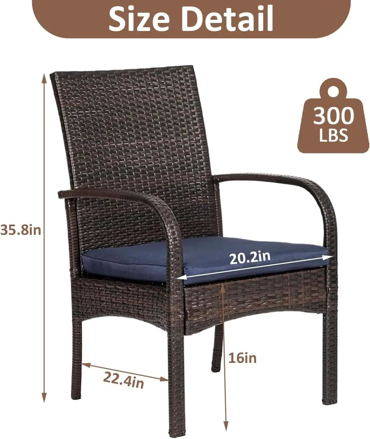 Outdoor Wicker Chair Set with Cushions for Patios from PriceLows™