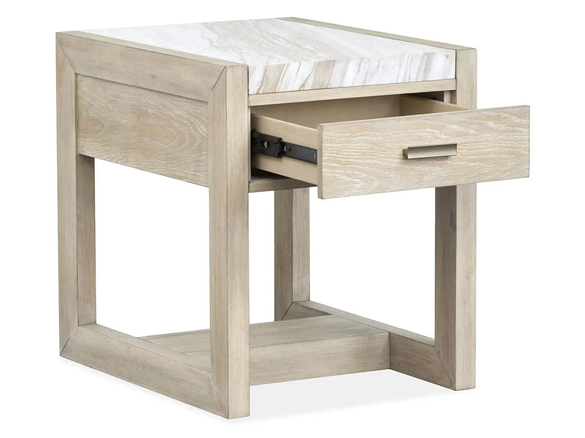 Preston Rectangular Cocktail End Table | Gallery Buff Finish | 25 Inch Width | Timeless Design