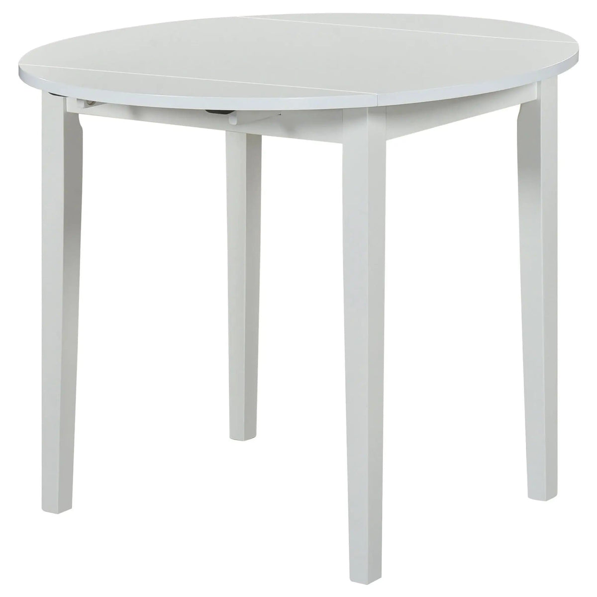 Bucknell 3-piece Round Drop Leaf Dining Table Set | 3-Piece Set | Rubberwood | White