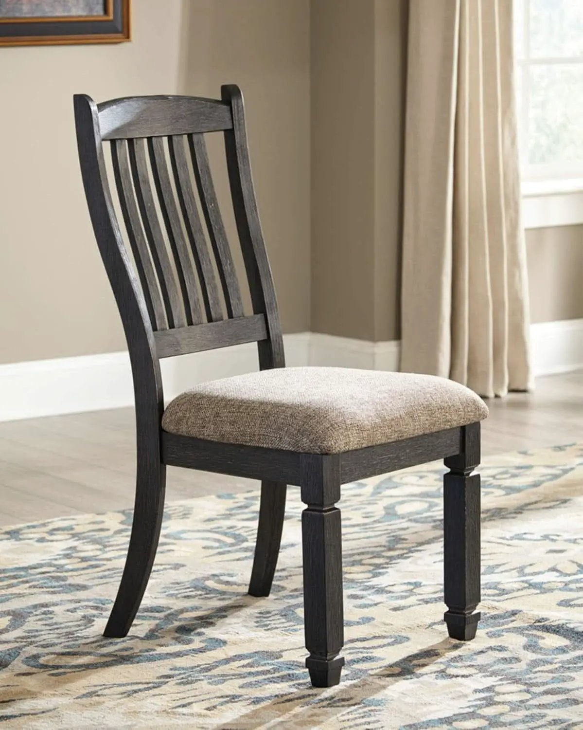 Upholstered Dining Chair 20 Inch Antique Black Set Of 2 from PriceLows™